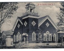 Cuba NY card front 8-22-1908 Cuba M. E. Church; 8-22-1908 Submitted by Paul H. Gault